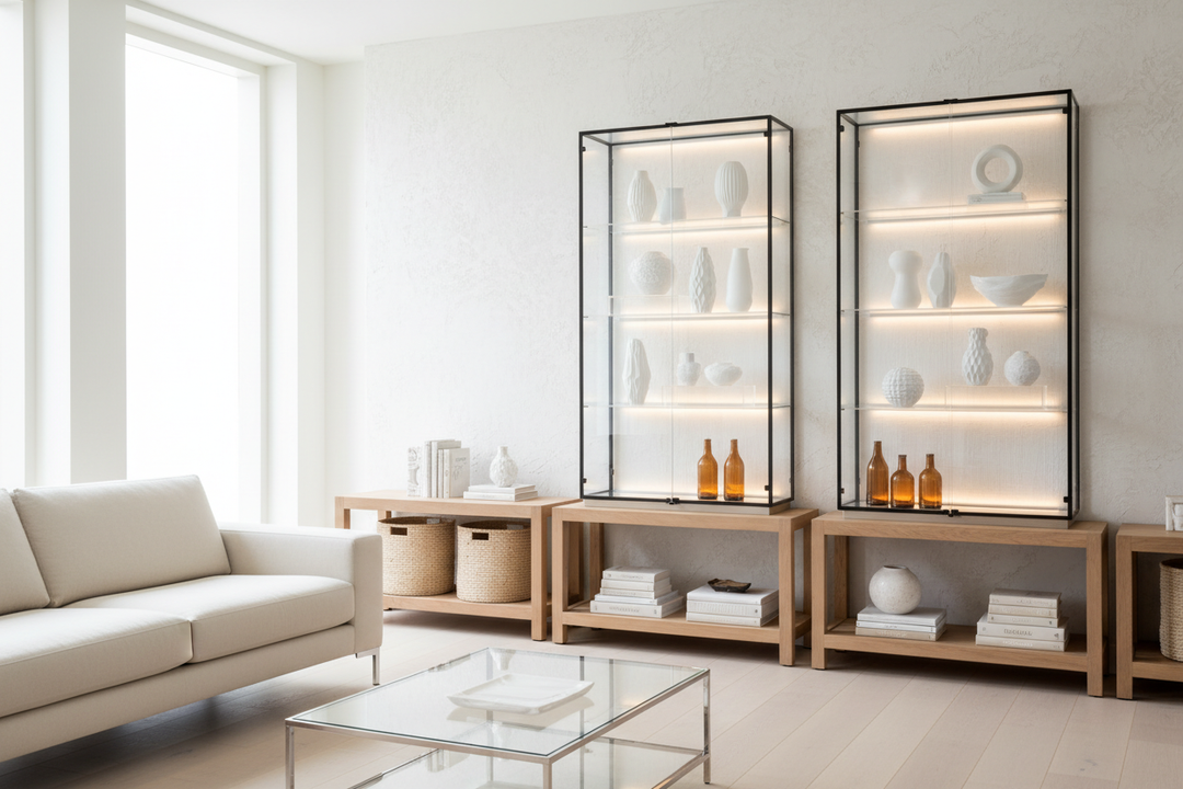 Cabinet display ideas: How to make heavy furniture look airy