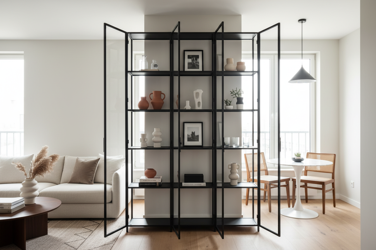 Leaving a display cabinet open: The room divider trick I use
