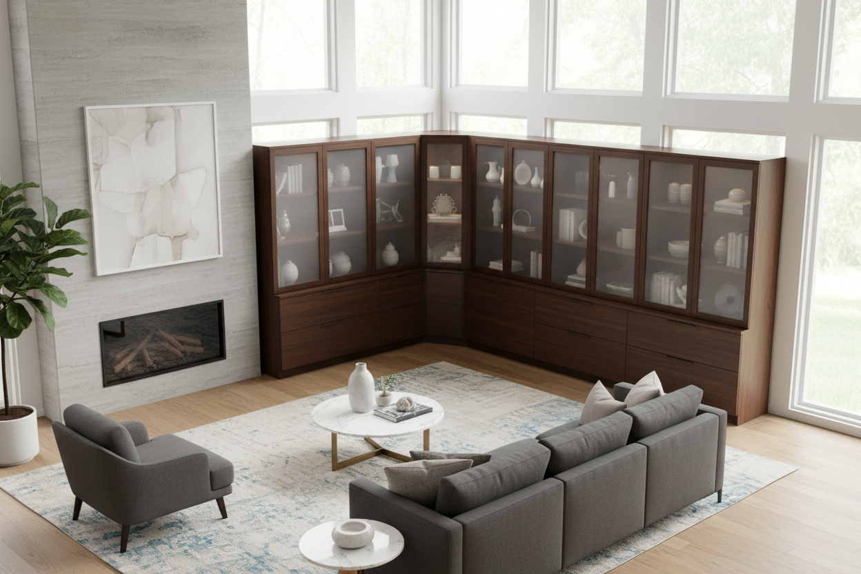 The l shaped display cabinet: Solving the dead corner dilemma