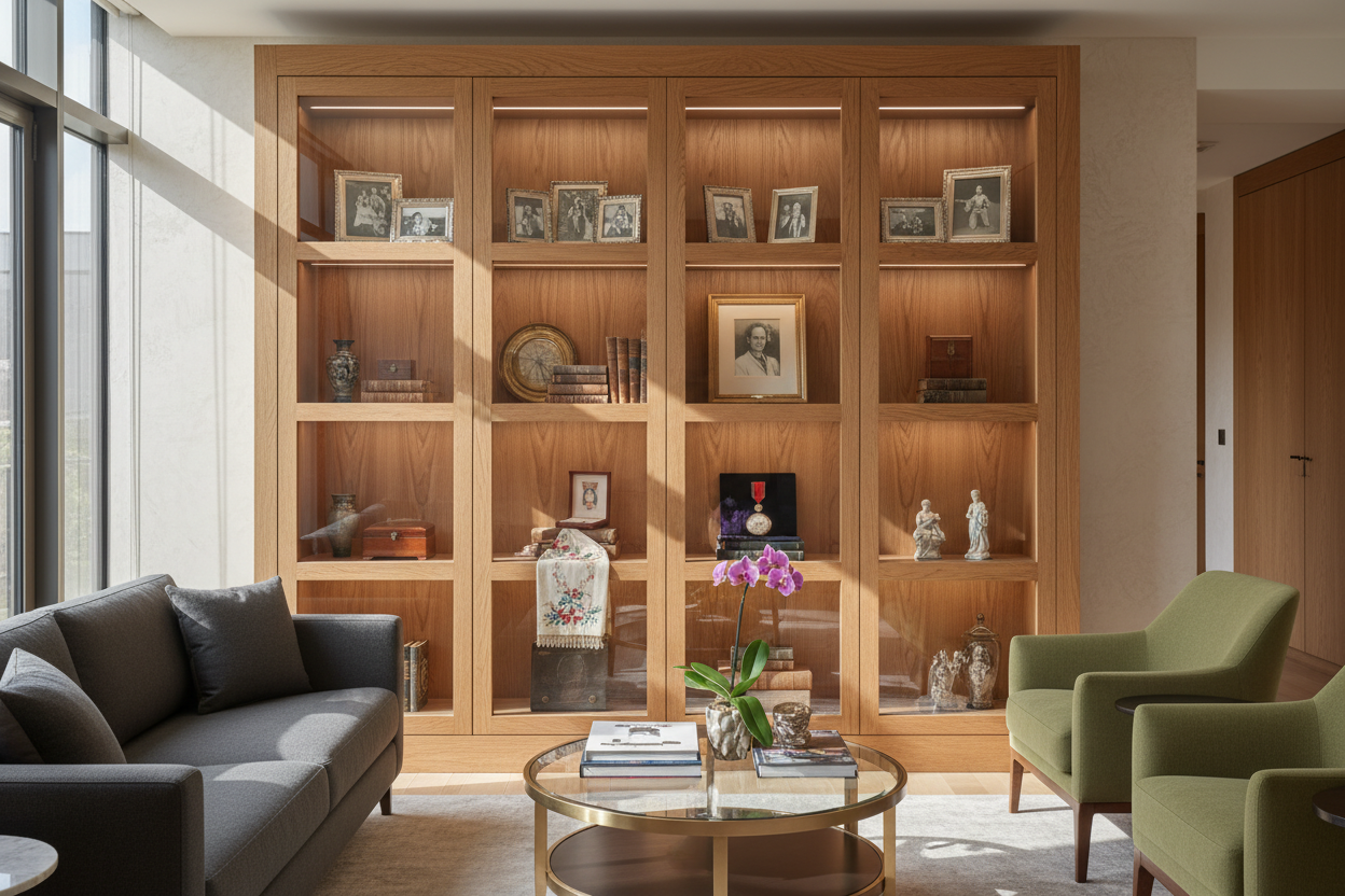 The memorial cabinet: Styling heirlooms without looking cluttered