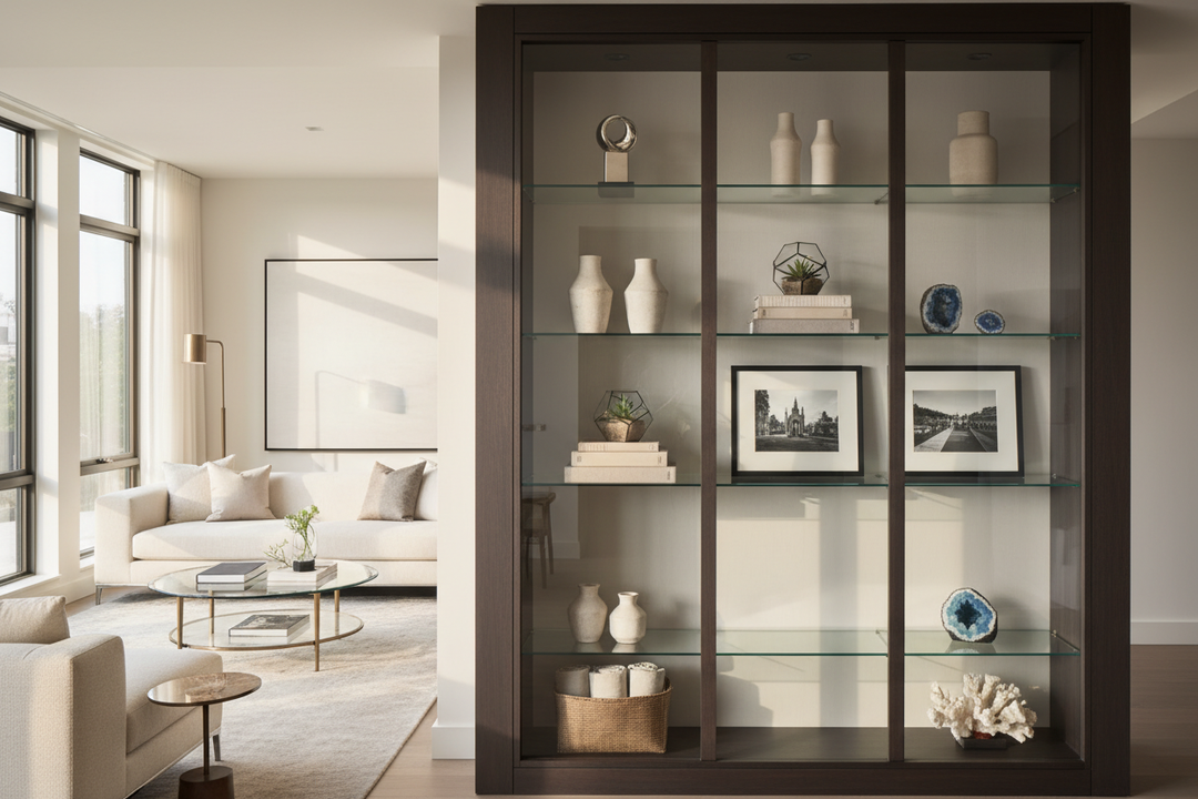 A decorative display cabinet: Curating without the clutter