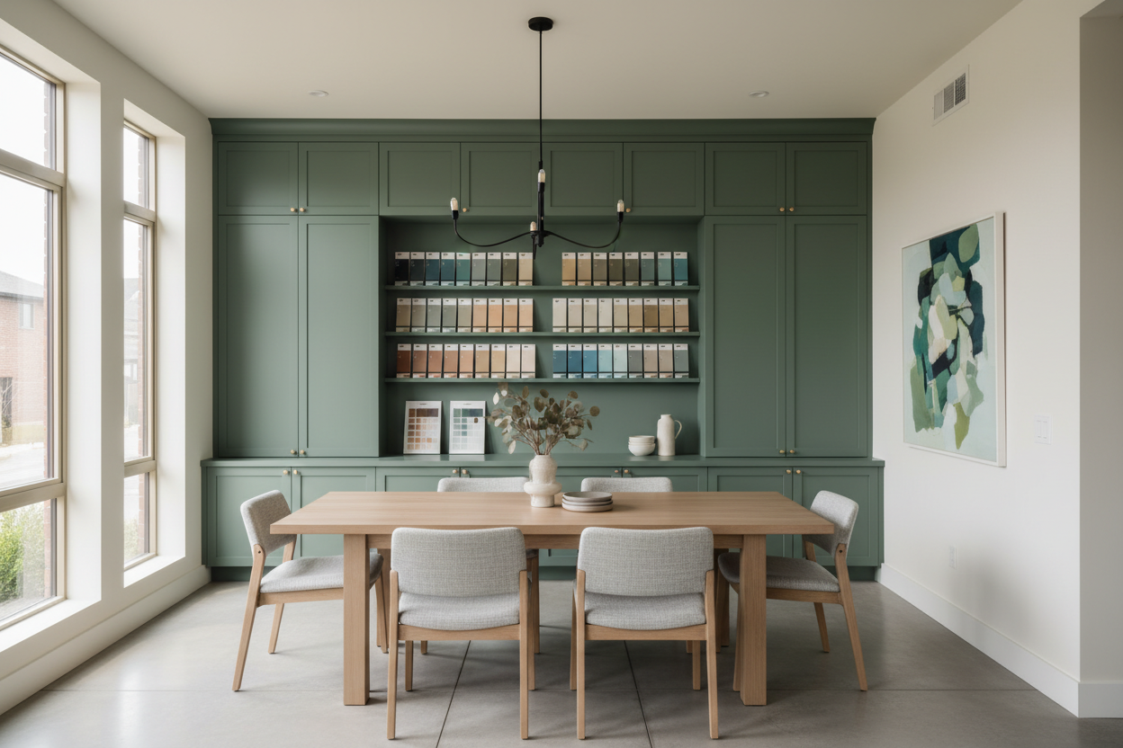 The painted display cabinet: How color drenching saves space