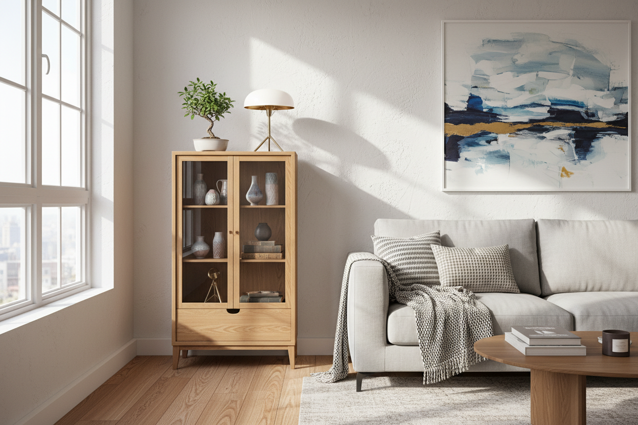 The wooden display cabinet small apartment owners swear by