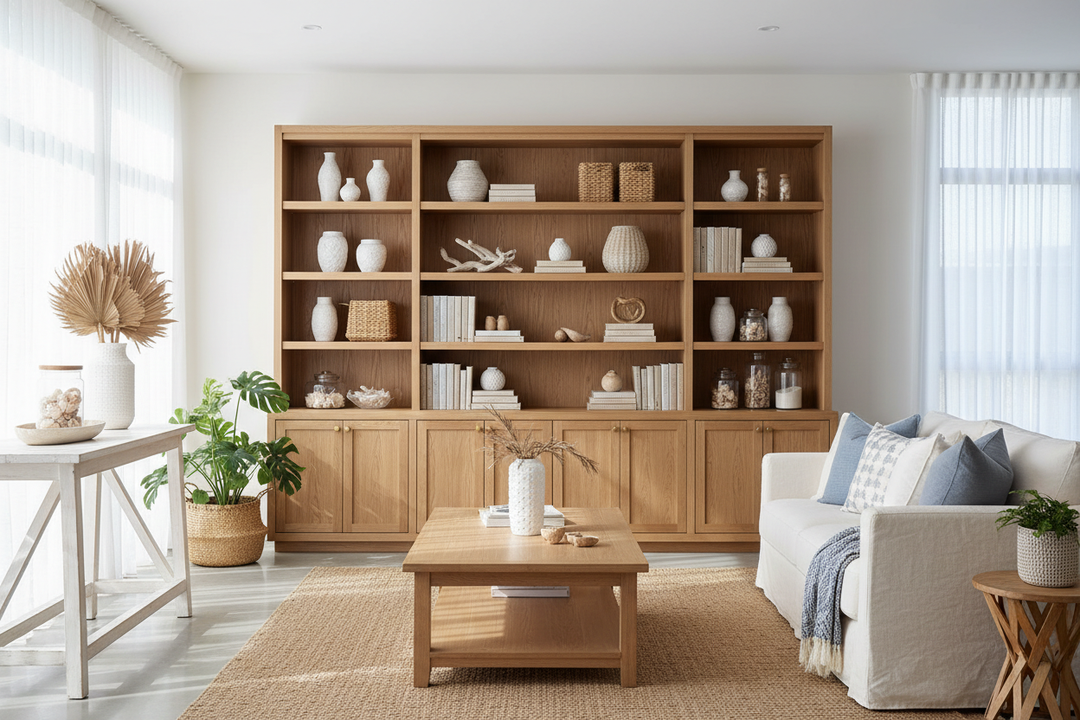 Oak display cabinet Australia style: Nailing the coastal look