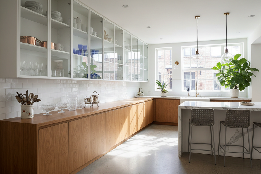 Displaying Dishes in Glass Cabinets — The Designer's Guide to Kitchen Collections That Feel Curated, Not Cluttered