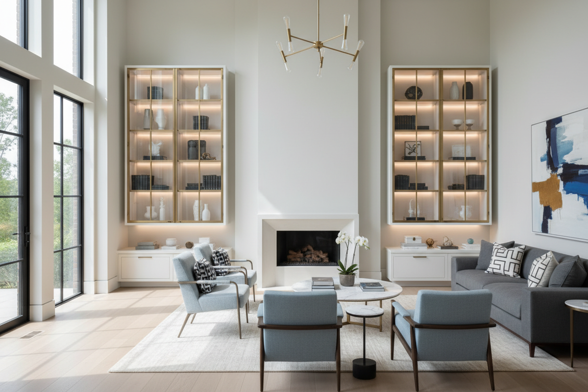 Living Room Cabinet With Glass Doors — The Designer's Secret to Light-Filled Spaces