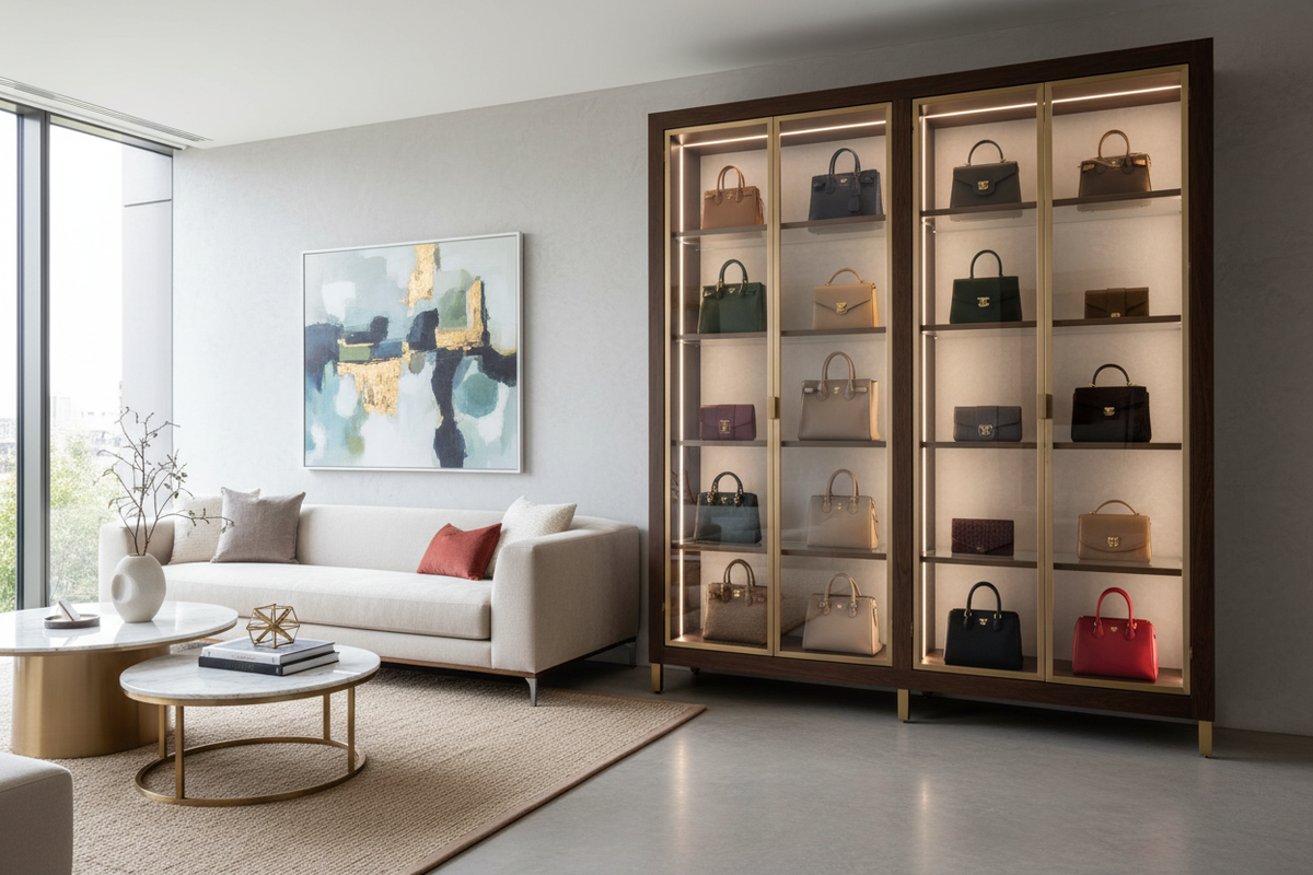 Bag Cabinet With Glass Door — How to Display Your Collection Without the Clutter