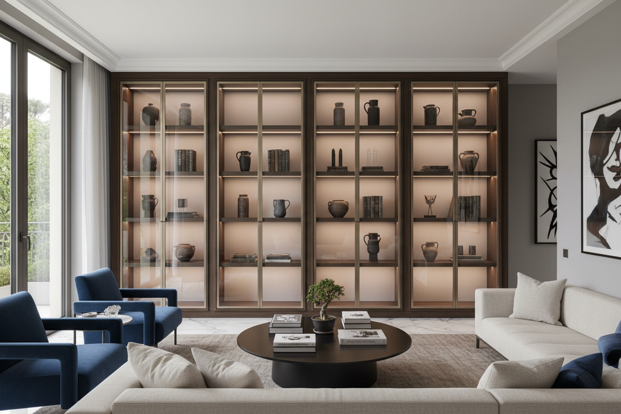 Display Cabinet With Glass Doors and Lights — The Designer's Secret to Gallery-Quality Collections at Home
