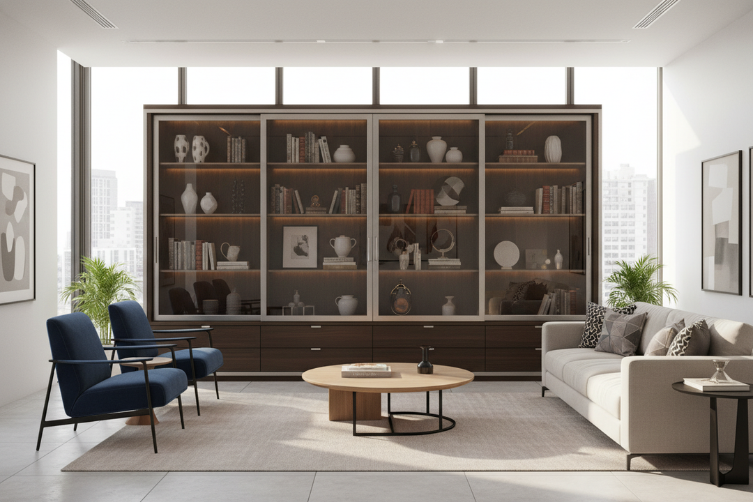 Glass Sliding Door Display Cabinet — The Space-Saving Secret That Actually Shows Off Your Collection