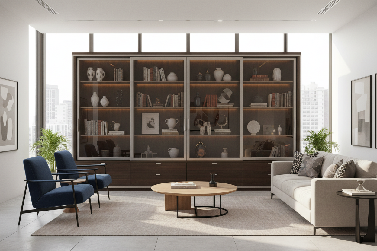 Glass Sliding Door Display Cabinet — The Space-Saving Secret That Actually Shows Off Your Collection