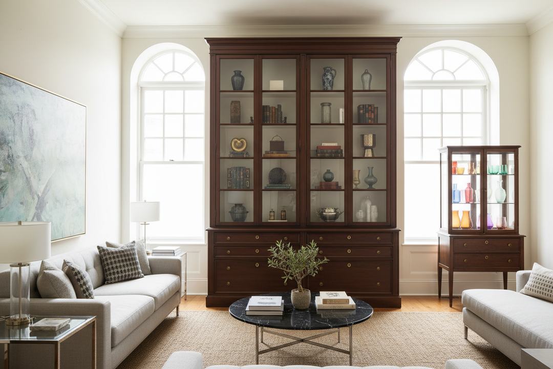 Large Cabinet With Glass Doors — The Styling Secret That Actually Shows Off Your Collection