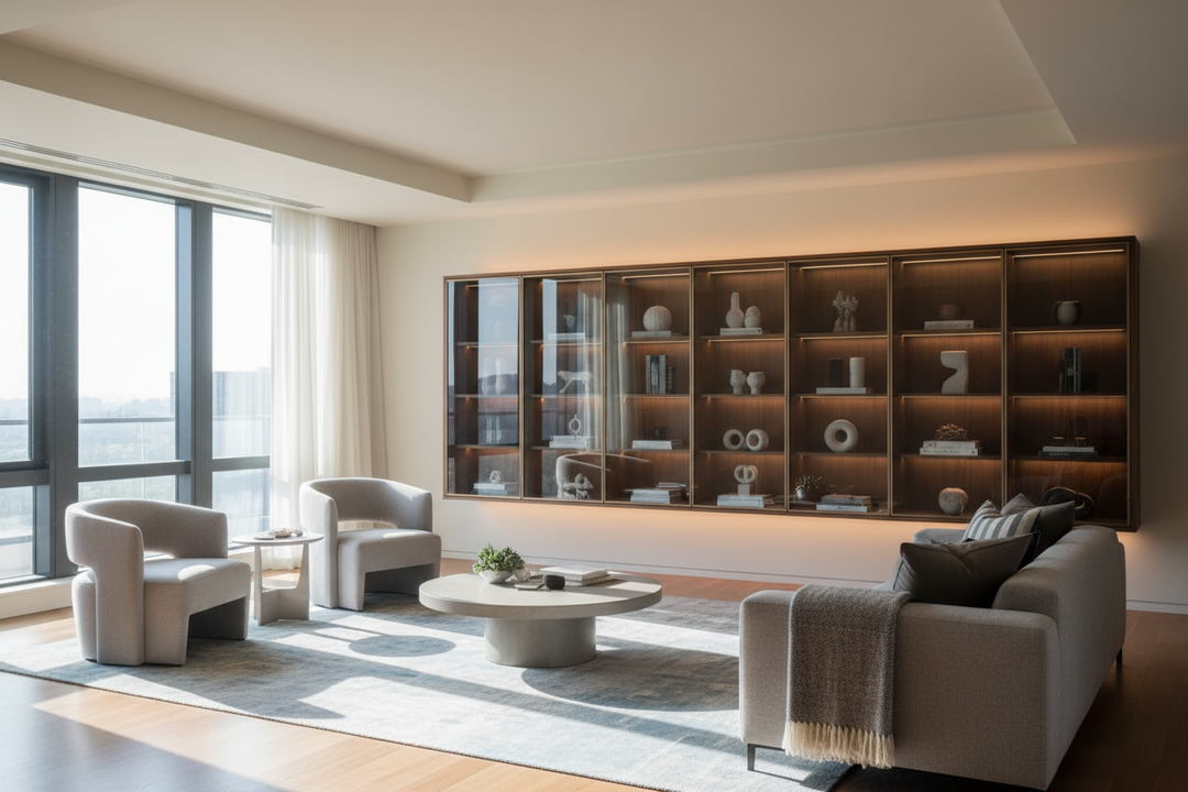 Modern Glass Door Cabinet — The Lighting Mistake That's Actually Hiding Your Best Pieces