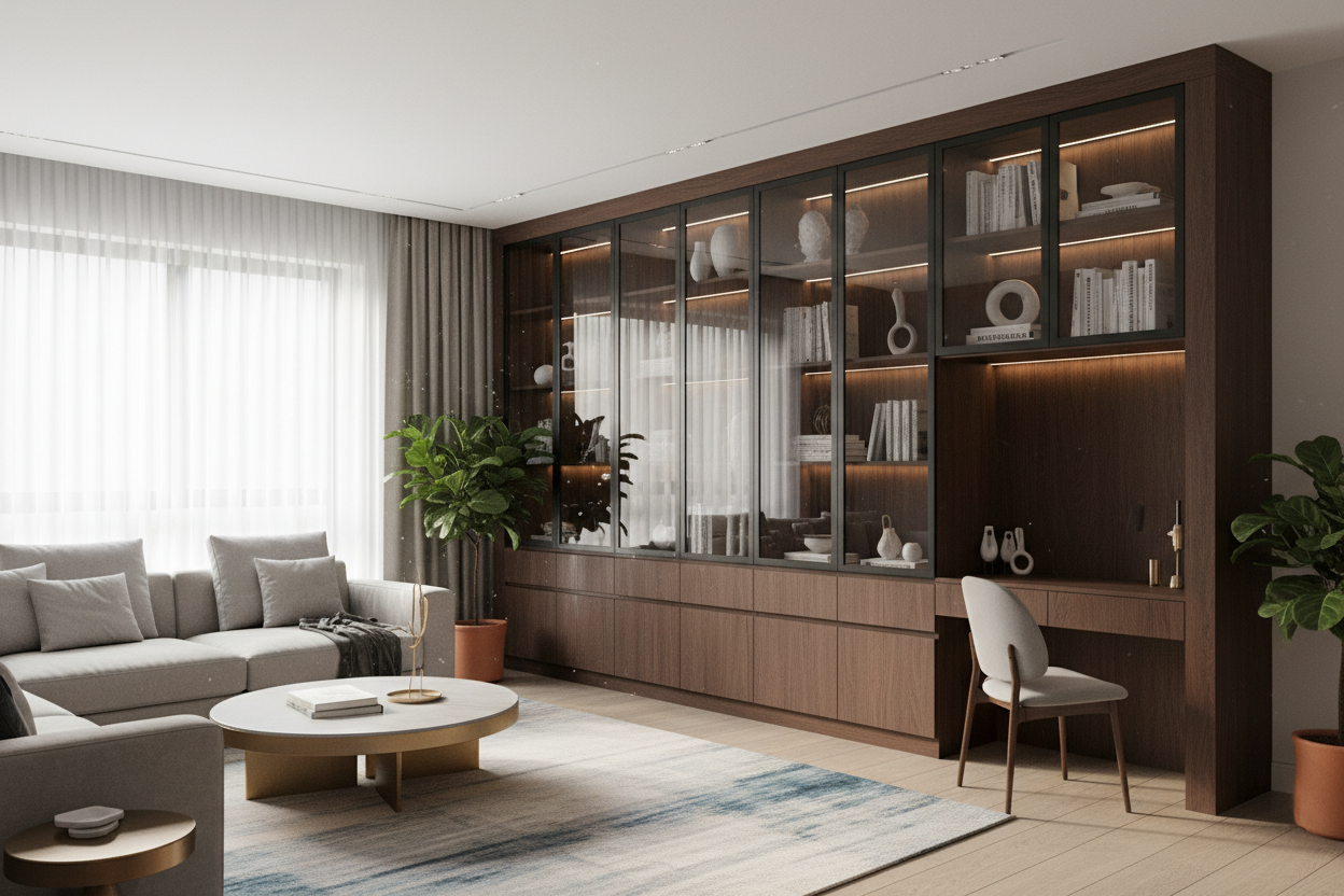Built In Cabinet With Glass Doors — The Space Planning Mistake That's Actually Wasting Your Wall