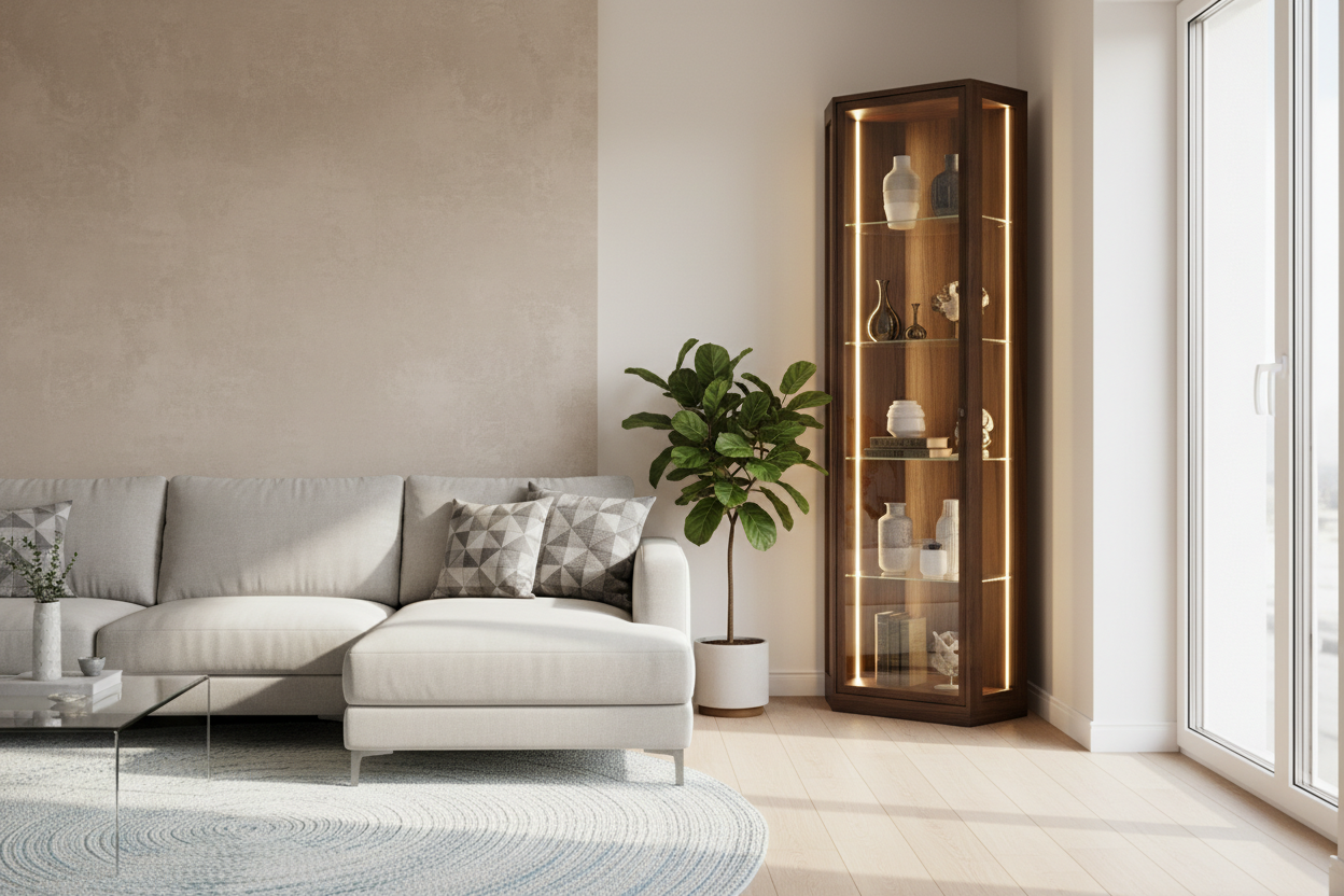 Corner Curio Cabinet With Light — The Space Mistake That's Actually Making Your Corner Disappear
