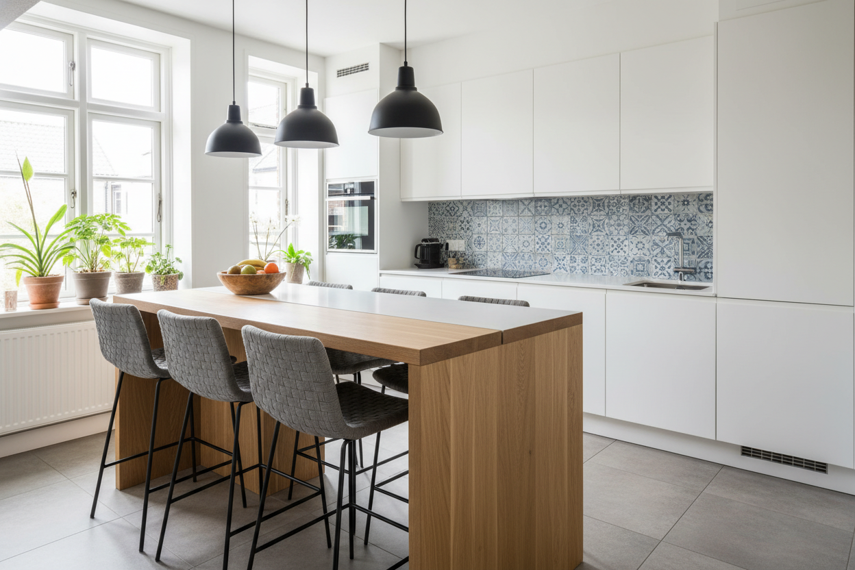 Our Kitchen Felt Tiny Until We Built a Table Island With Chairs