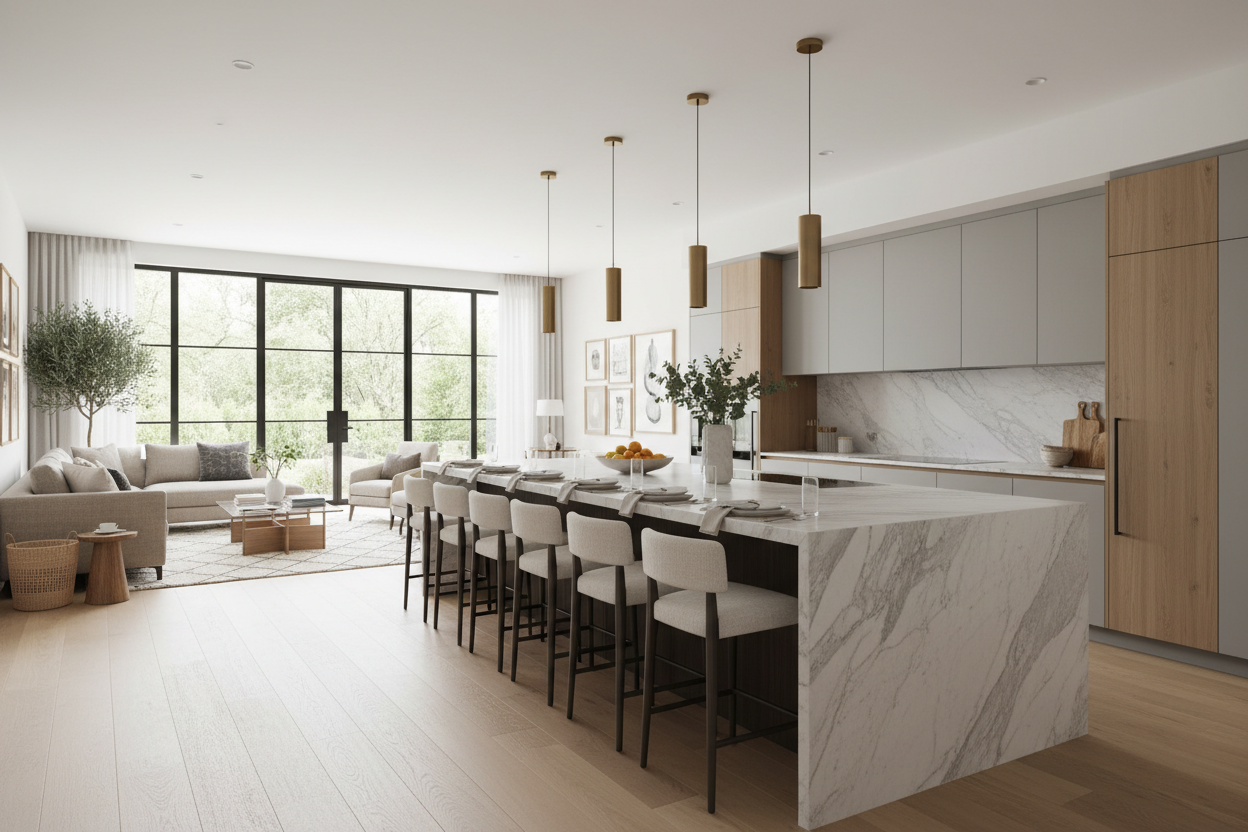 We Skipped the Dining Room for a Giant Dining Kitchen Island