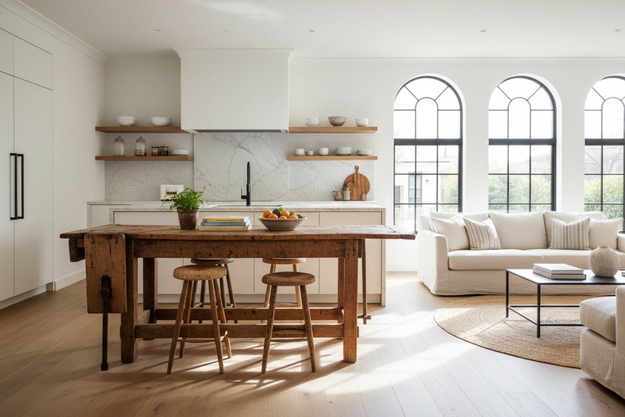 I'll Never Trade My Antique Kitchen Work Table for a Built-In