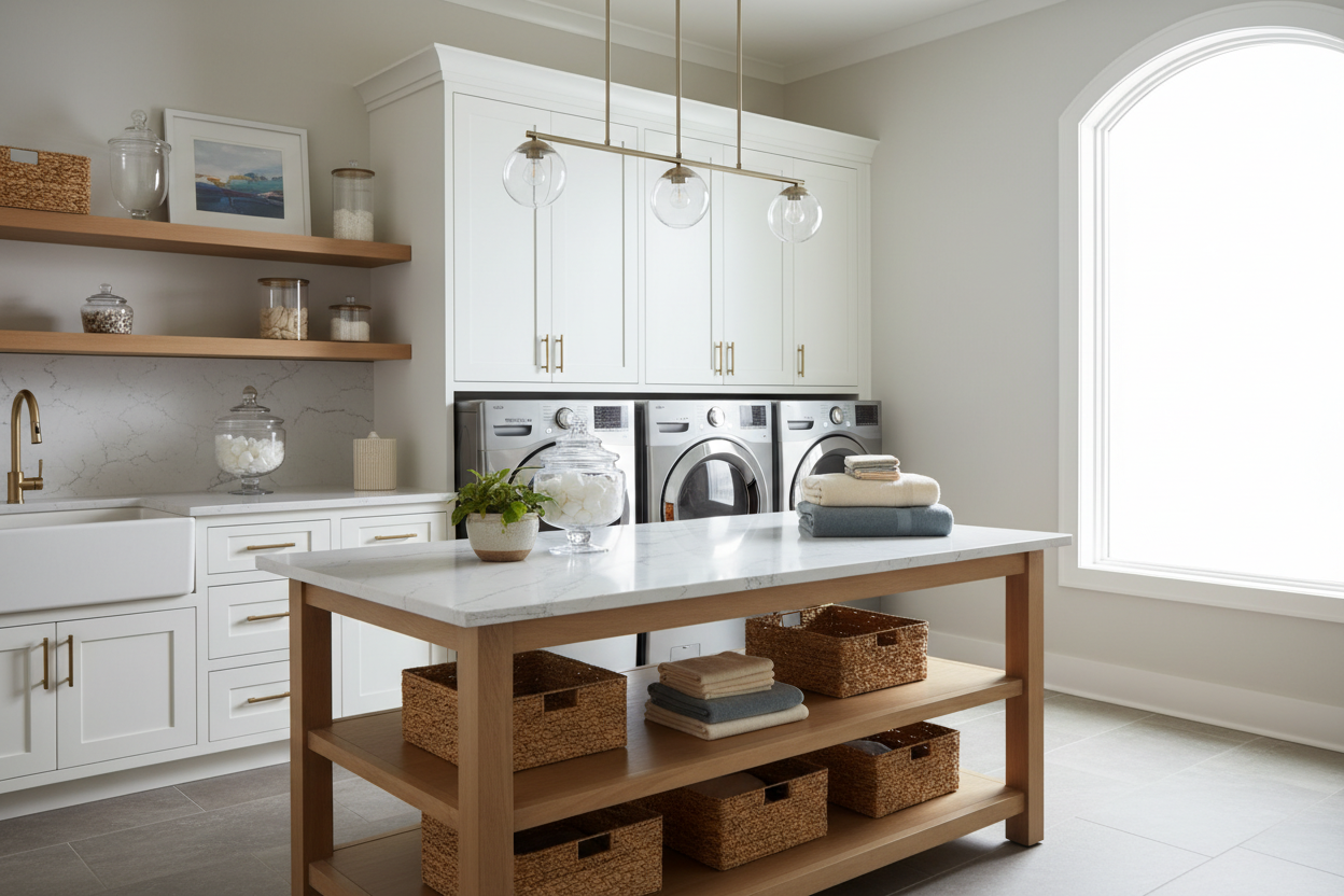 Are We Really Putting an Island in Laundry Room Layouts Now?