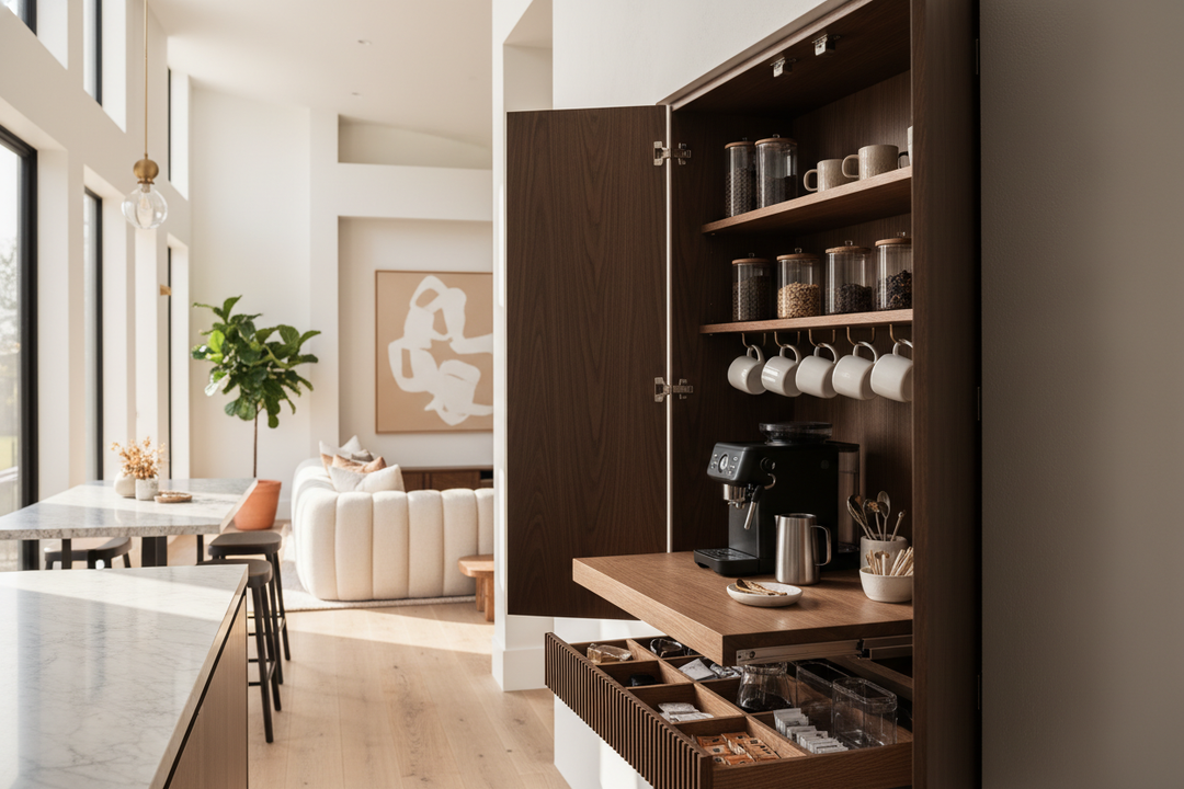 Why I Finally Hid My Coffee Clutter in a Breakfast Cabinet
