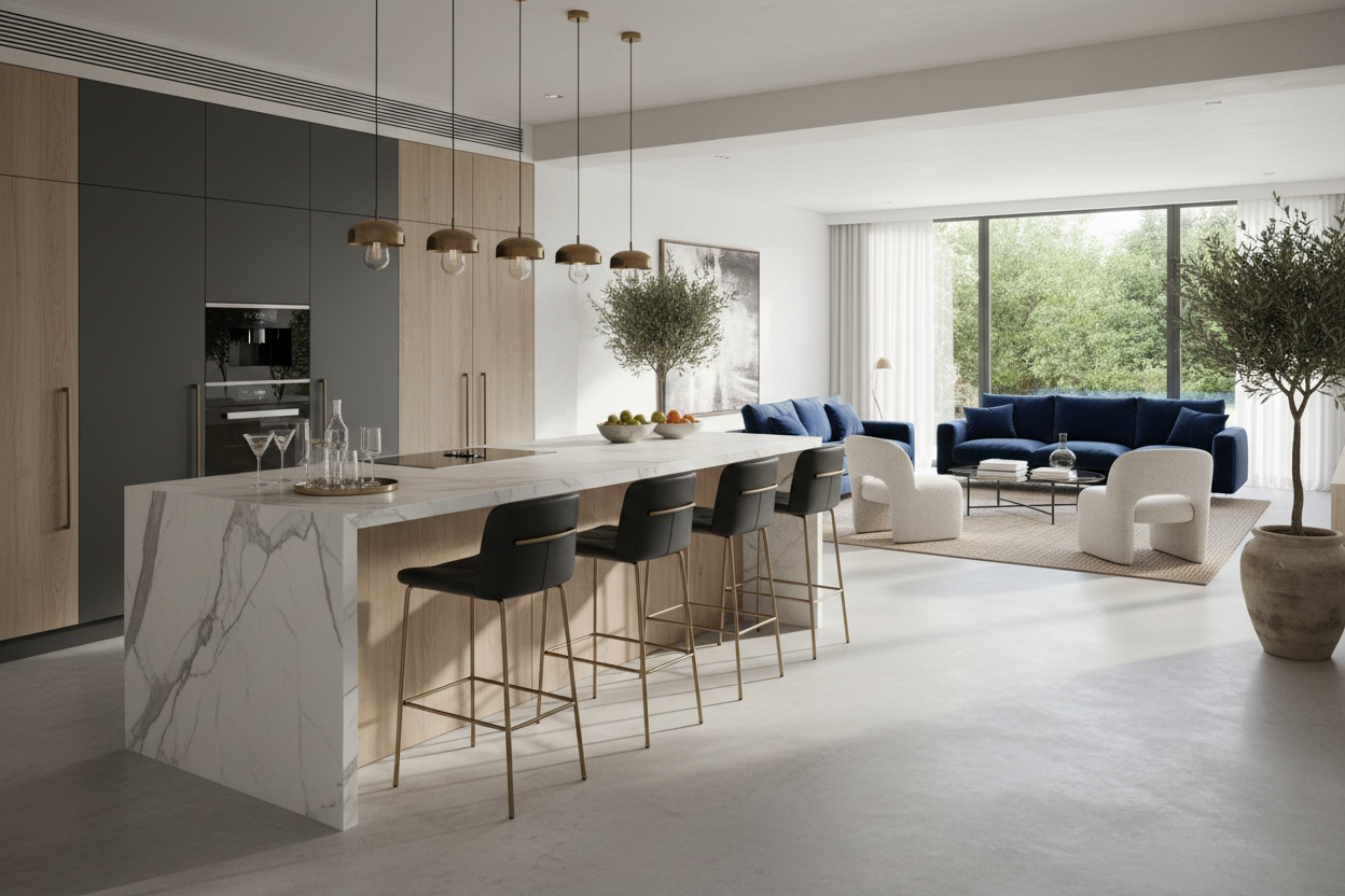 How a Kitchen Island and Bar Combo Finally Fixed Our Party Bottleneck