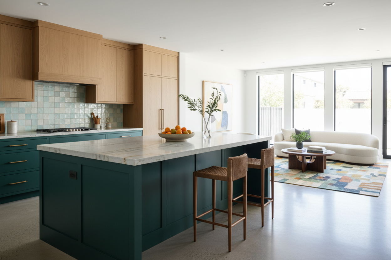 Are We Finally Done With Boring White Kitchen Island Colors?
