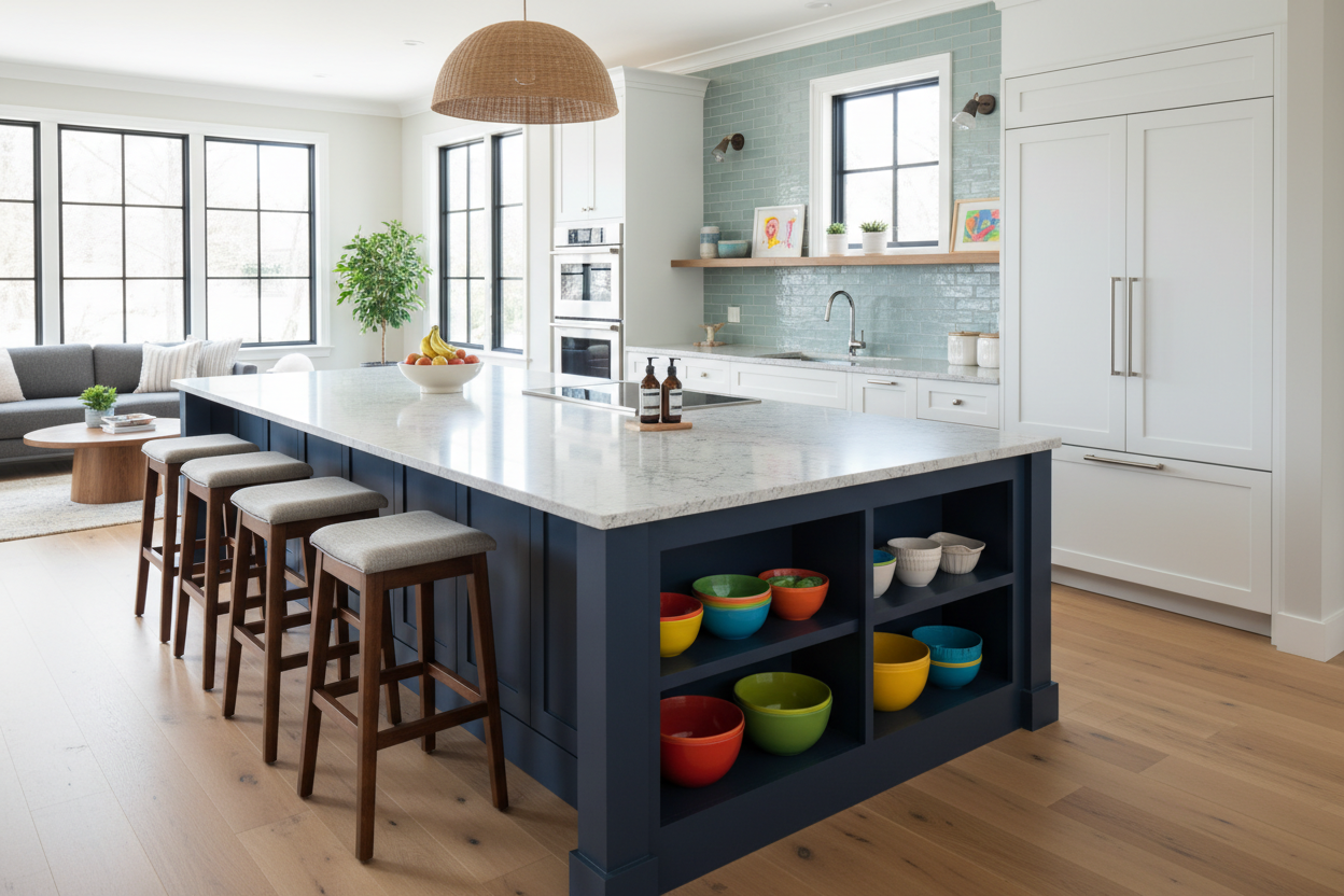 The Kitchen Countertop Island Ideas That Actually Survive Kids