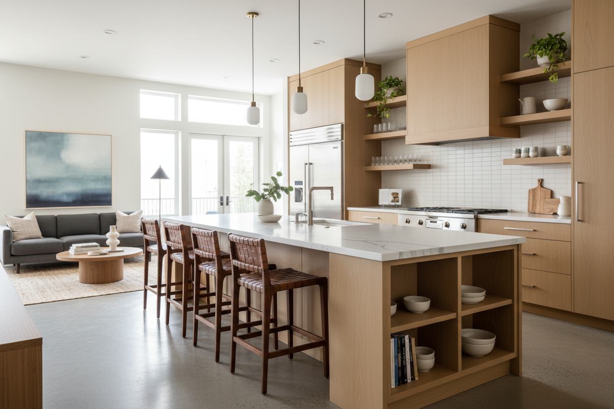How I Fit 4 Stools at a 7ft Kitchen Island Without It Looking Weird