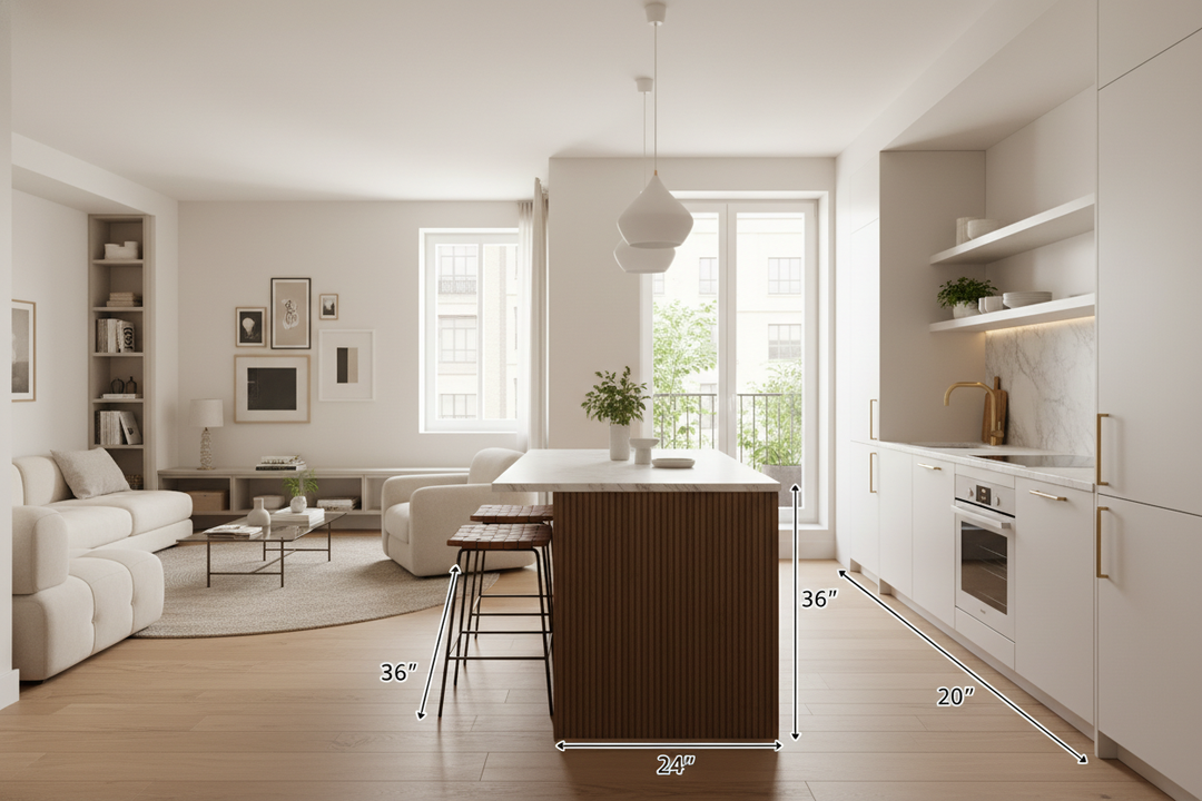 The Exact Size of Small Kitchen Island That Won't Ruin Walkways