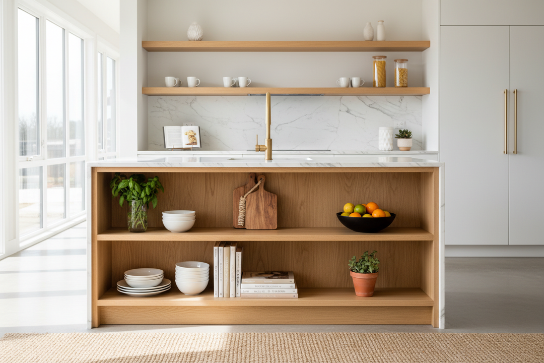 The 3 Things You Should Actually Put on a Kitchen Island Shelf