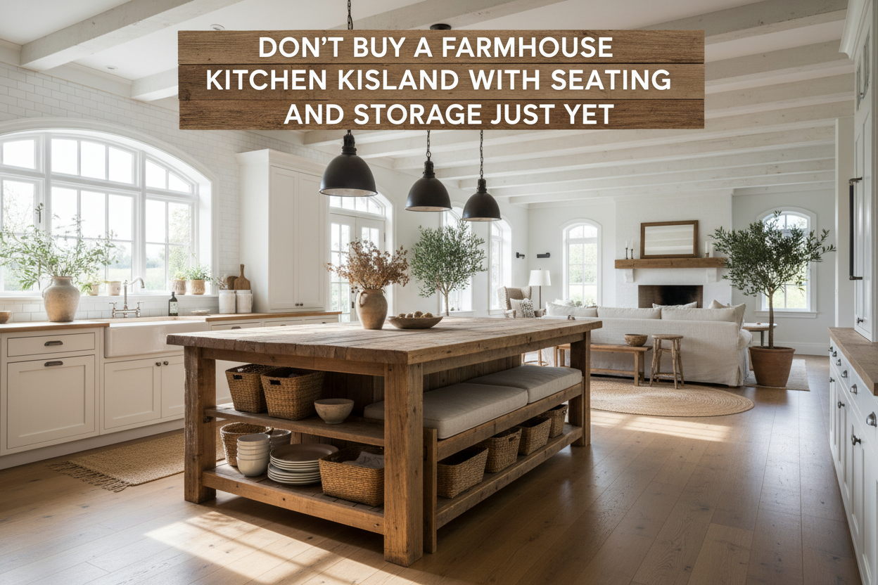 Don't Buy a Farmhouse Kitchen Island With Seating and Storage Just Yet