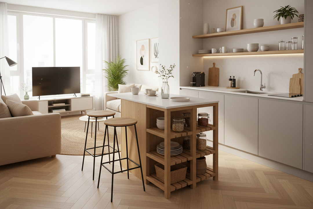 Why Tiny Kitchens Need a Small Kitchen Island With Shelf, Not Cabinets