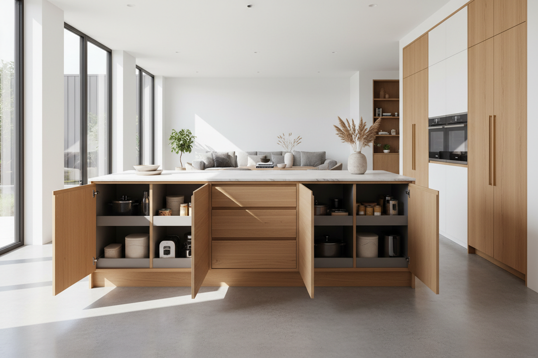 The Deep Cabinet Trap: Why Kitchen Island Cabinets on Both Sides Win