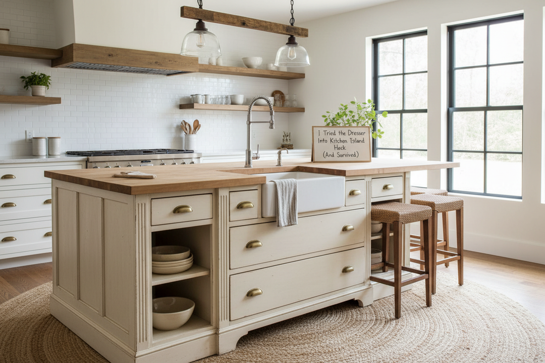 I Tried the Dresser Into Kitchen Island Hack (And Survived)