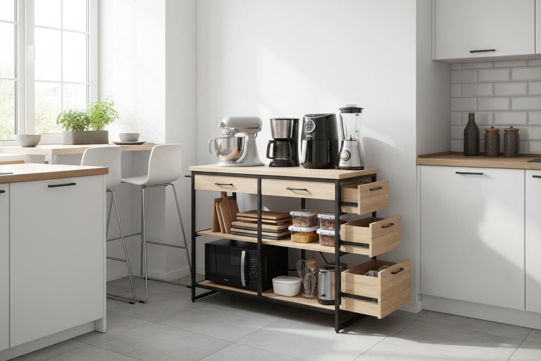 Why I Finally Bought an Appliance Cart for Kitchen Gadget Storage