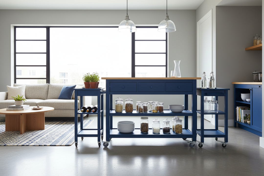 Why Blue Kitchen Carts Are Replacing Boring White Islands