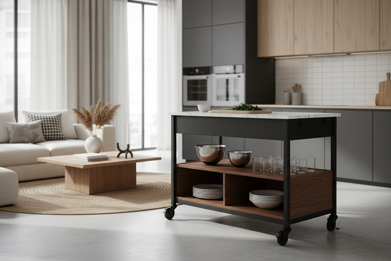 Your Sleek Home Needs a Kitchen Island Cart Modern Enough to Match