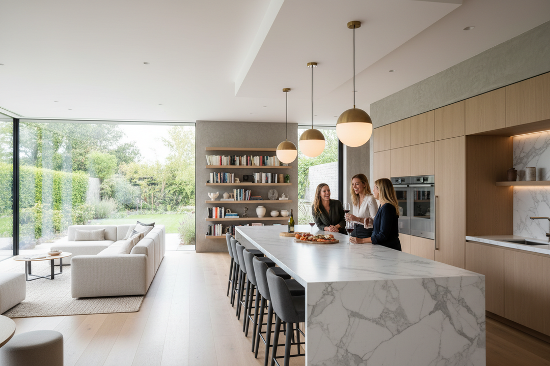 The Truth About Hosting Around an Oversized Kitchen Island