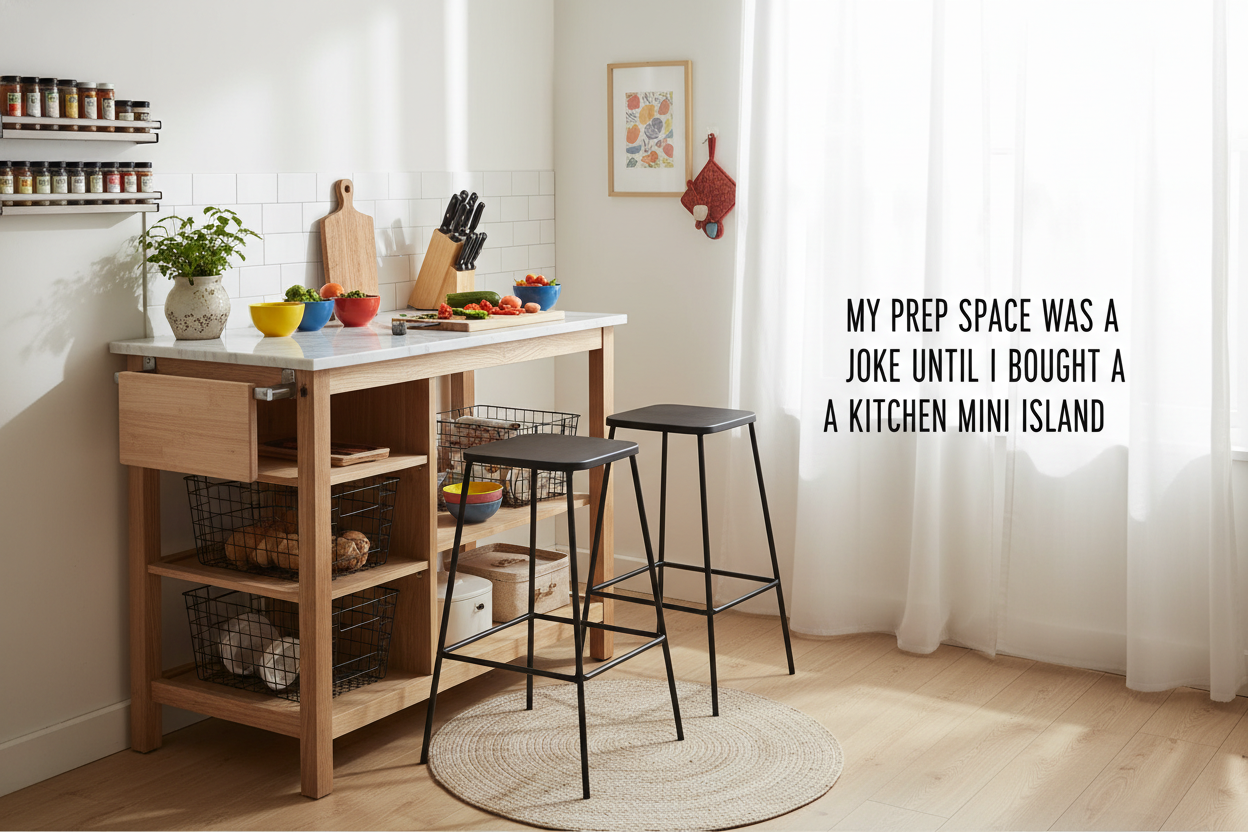 My Prep Space Was a Joke Until I Bought a Kitchen Mini Island