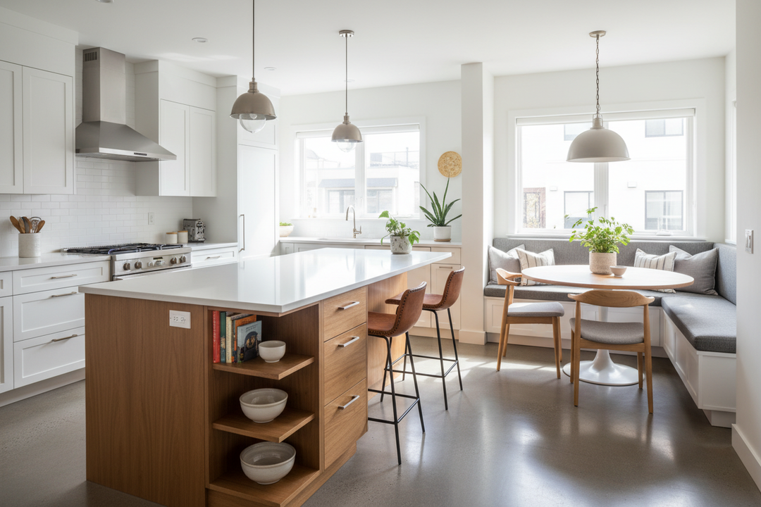You Need a Narrow Kitchen Island With Seating (Even in a Big Kitchen)