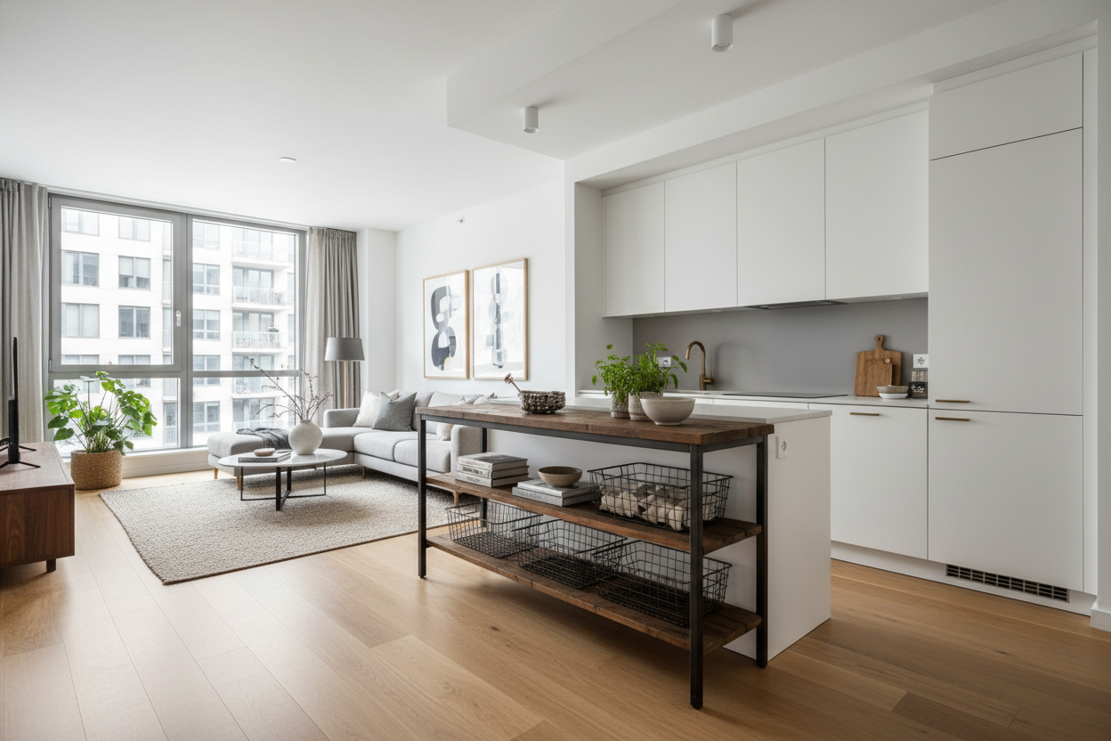 I Tried Faking a Thin Kitchen Island With a Console Table (Oops)