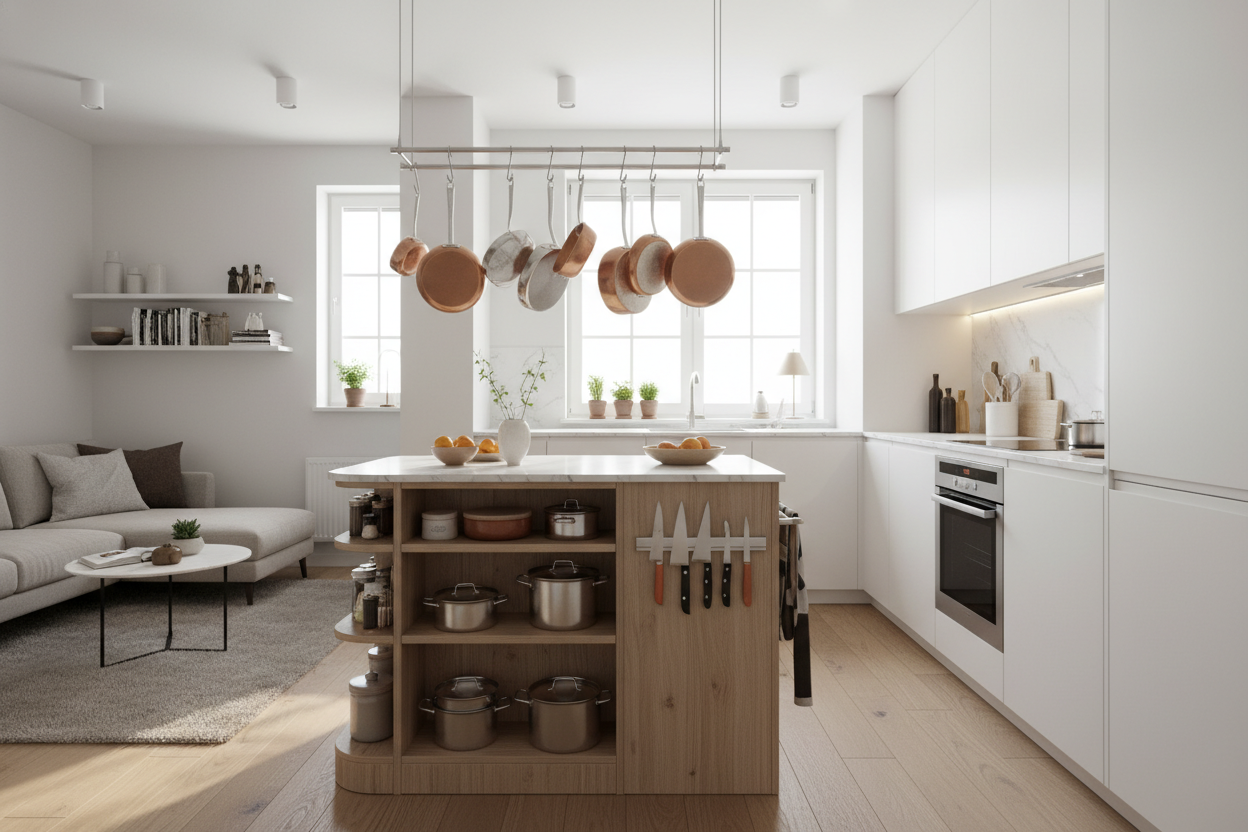 Can a Slim Kitchen Island Actually Hold All Your Pots and Pans?