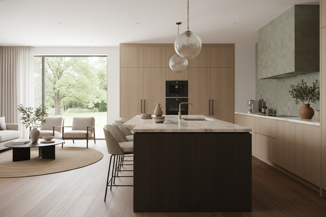 Your Contemporary Island Kitchen Doesn't Have to Look Like a Clinic