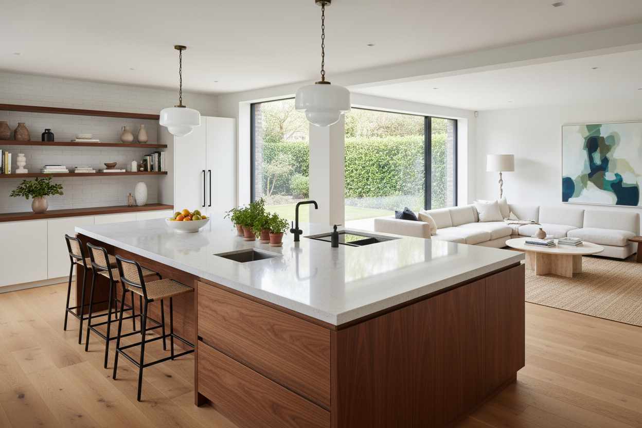 The 'Double Reach' Rule for a Modern Large Kitchen Island