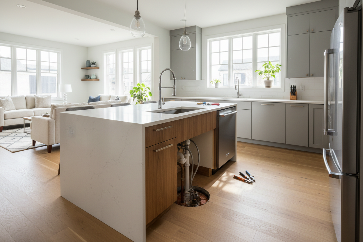 Is a Prefab Kitchen Island With Sink Worth the Plumbing Headache?