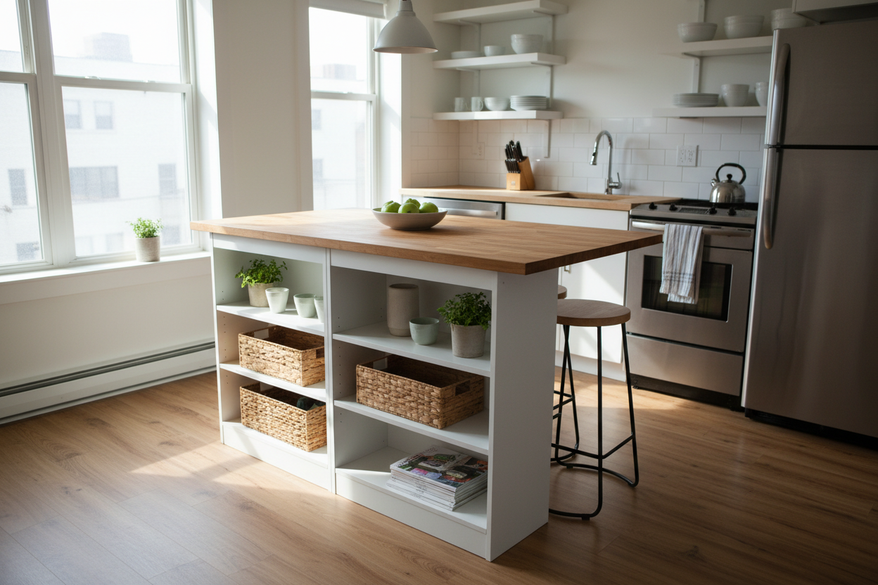 I Built a Budget Kitchen Island Using Two Cheap Bookshelves
