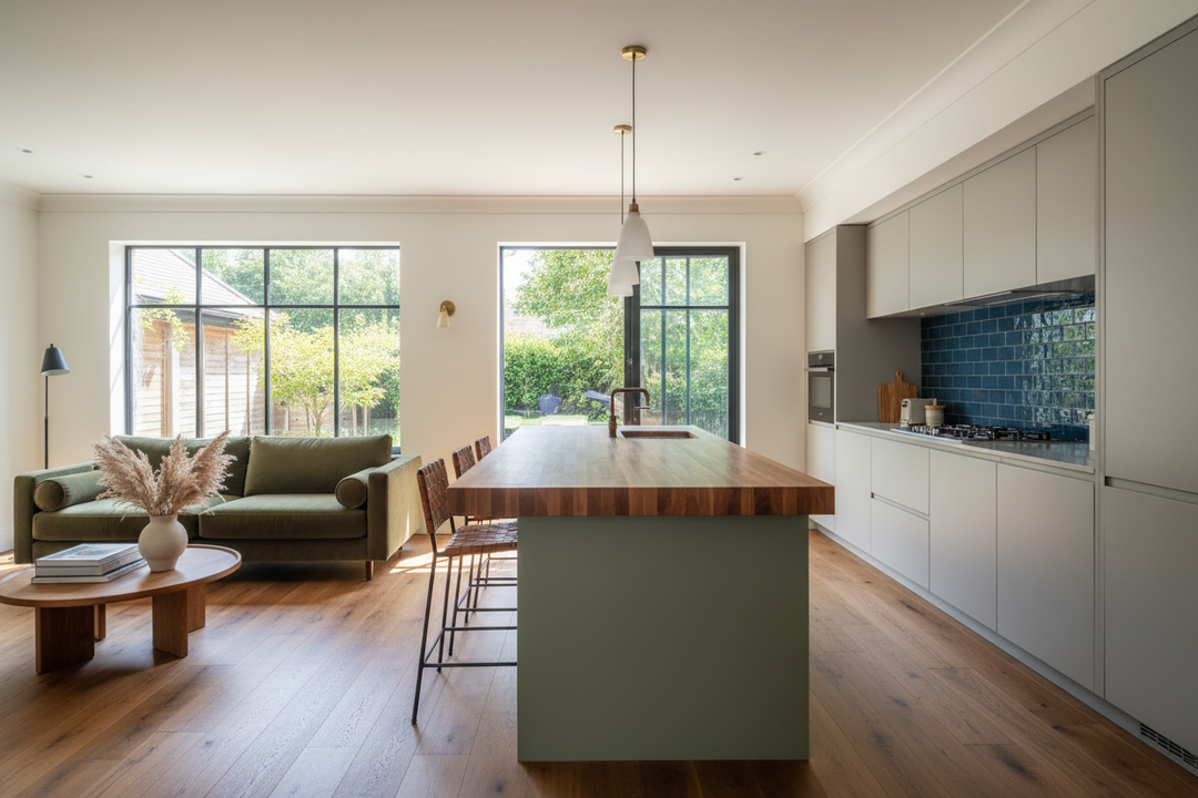 Your Island With Wood Countertop Shouldn't Match Your Floors