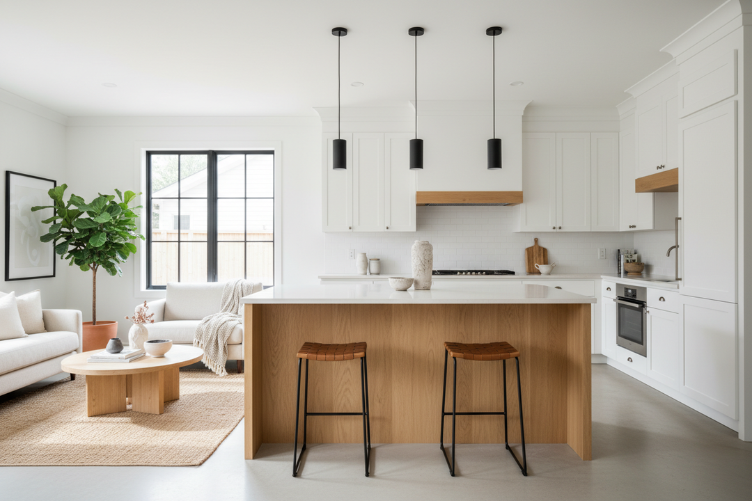 How a Light Wood Kitchen Island Cured My All-White Regret