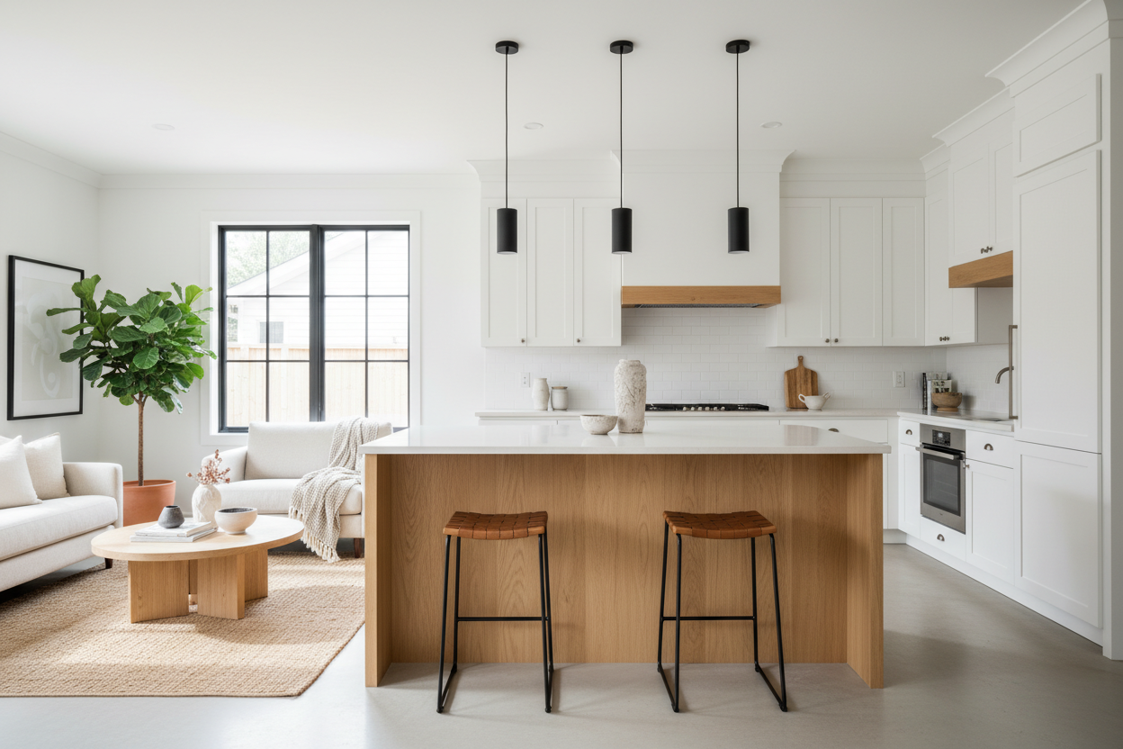 How a Light Wood Kitchen Island Cured My All-White Regret