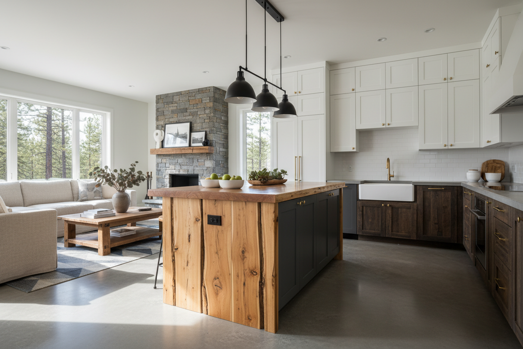 We Rescued a Log Kitchen Island (Without Going Full Cabin)
