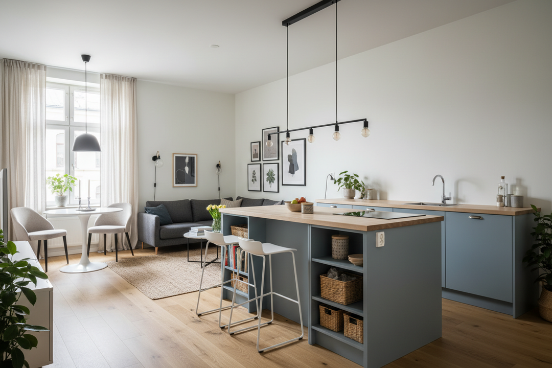 Cómo metí una isla de cocina ikea en mi piso de 40 metros